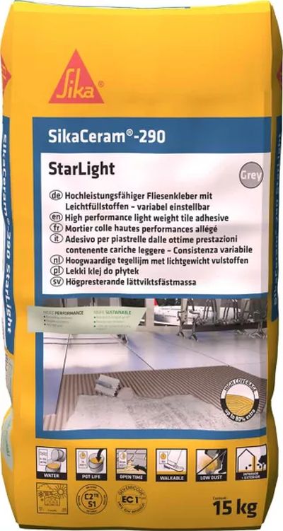 Nové lepidlo na obklady a dlažby - SikaCeram-290 StarLight