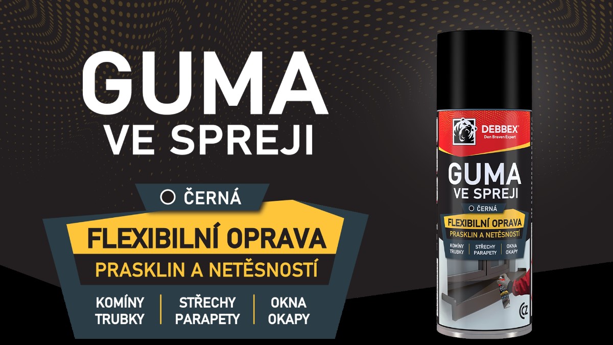 Guma ve spreji pro flexibilní opravu prasklin a netěsností